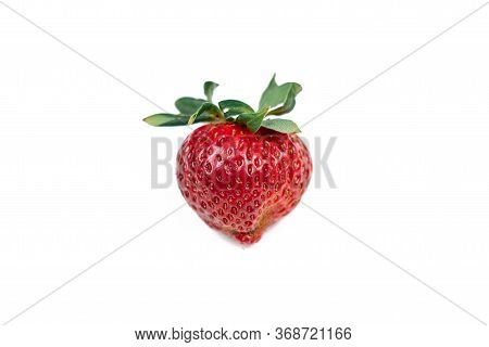 Strawberries On A White Background Isolate. Juicy Red Strawberry