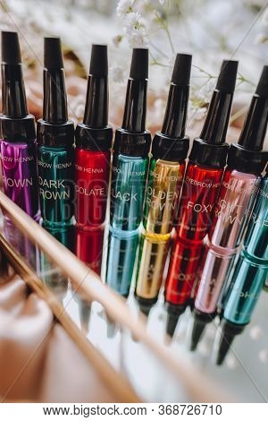 Ekkobeauty Eyebrow Henna, Set Of Different Colors.
