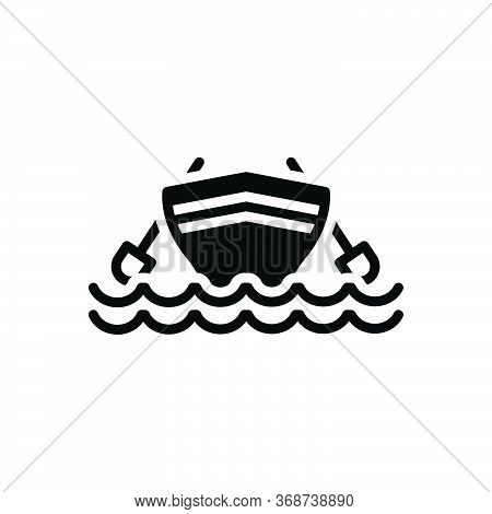 Black Solid Icon For Boat Marine  Transport Kayak Cockboat Pinnace