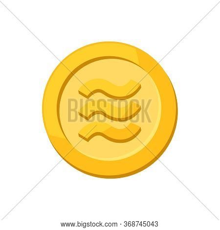 Coin Gold Realistic Logo Libra Calibra Currency Isolated On White Background, Libra Calibra Currency
