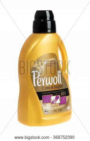 Varna, Bulgaria - May 25, 2020: Bottle Of Perwoll, Isolated On White. Perwoll Is The Inventor Of The