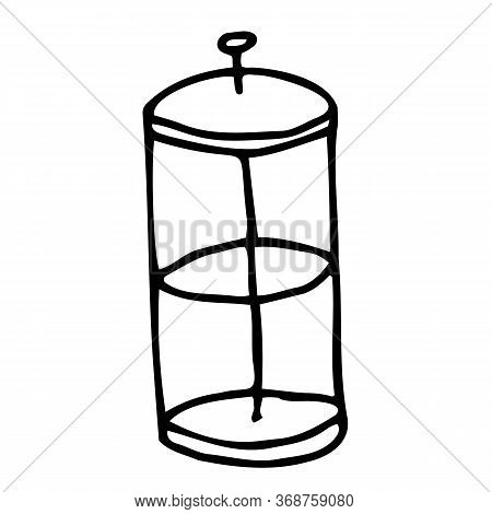 Vector Doodle French Press. Cooking, Kitchen Utensils, Home Elements. Hand Doodle Stock Vector Illus