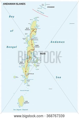 Vector Map Of The Indian Archipelago Of The Andaman Islands