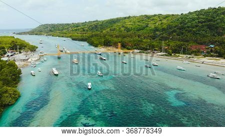 The Coast Of The Village Of Lembongan On The Island Of Nusa Lembongan. Indonesia.