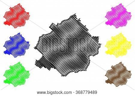 Kalisz City (republic Of Poland, Greater Poland Voivodeship) Map Vector Illustration, Scribble Sketc
