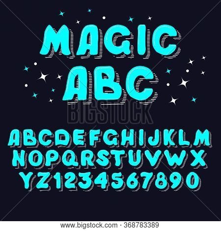 Vintage Funny Vector Alphabet With Texture. Vintage Handmade Font.