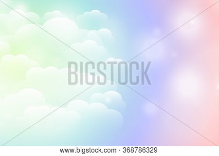 Dreamy Magical Shiny Clouds Background In Vibrant Colors
