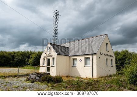 Sligachan, Scotland - August 4, 2019: The House Of Sligachan Skye Mountain Rescue Department With A 
