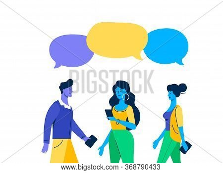 Meeting Familiar Friends Chat Dialogue Bubble Speech