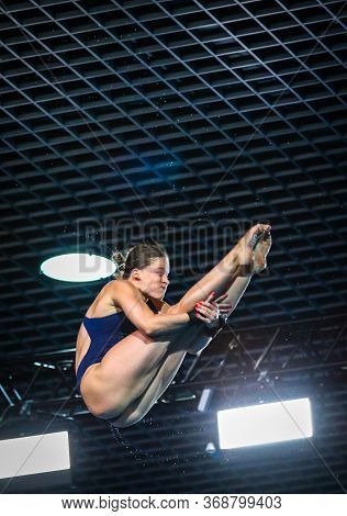 Kyiv, Ukraine - August 6, 2019: Noemi Batki Of Italy Performs During Womens 10m Platform Final Of Th