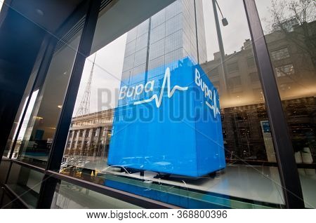 Melbourne, Australia - July 26, 2018: Bupa Health Insurance Company Corporate Head Quarter Decoratio