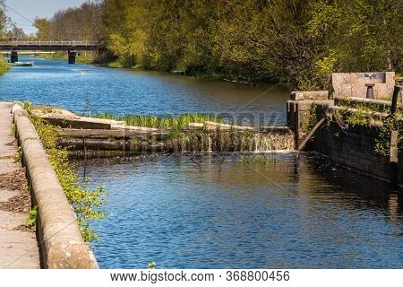 View Of The Peters Locks And The Historic Old Ladoga Canal For The Construction Of Merchant Ships In
