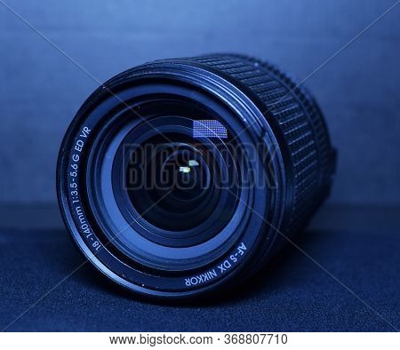 Delhi - India
30th May 2020
Side Angle Shot Of Dslr Or Digital Camera Zoom Lens 18-140mm  Isolated I