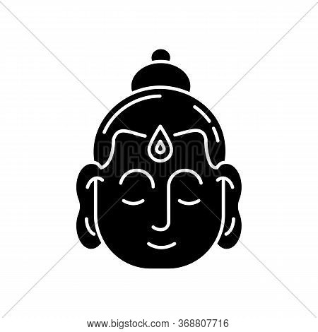 Gautama Buddha Black Glyph Icon. Indian Philosopher. Religious Leader Of Ancient India. Founder Of B