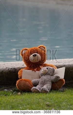 May 29, 2020 - Houston, Texas, USA: A teddy bear holds a message to the family of George Floyd as Police and protestors collide in downtown Houston, TX 