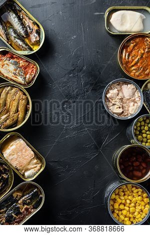 Canned Conserve Products In Tin Cans. With Fresh Organic Ingridients Saury, Mackerel, Sprats, Sardin