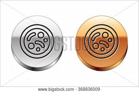 Black Line Bacteria Icon Isolated On White Background. Bacteria And Germs, Microorganism Disease Cau