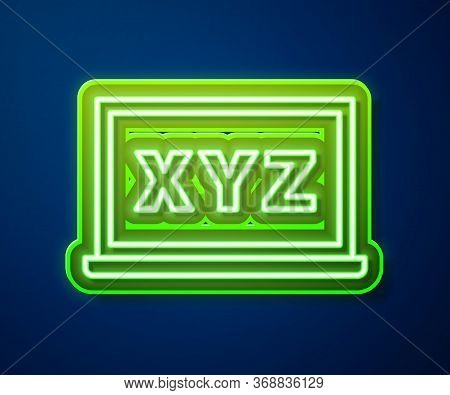 Glowing Neon Line Xyz Coordinate System On Chalkboard Icon Isolated On Blue Background. Xyz Axis For