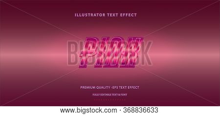 Editable Text Effect- Pink Illustrator Text Effect