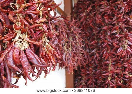 A Bunch Of Red Hot Dries Chili Peppers