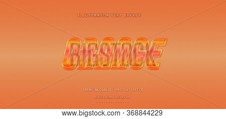 Editable Text Effect - Orange Illustrator Text Style