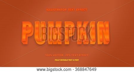 Editable Text Effect - Pumpkin Illustrator Text Style