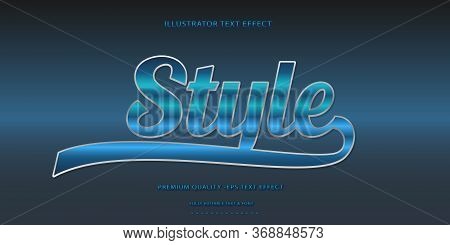 Editable Text Effect - Dark Blue Illustrator Text Style