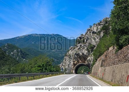 Travel In Bosnia And Herzegovina By Car. Dinaric Alps Or Dinarides Mountain Range In Bosnia And Herz
