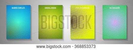Elegant Circle Faded Screen Tone Front Page Templates Vector Collection. Business Catalog Perforated
