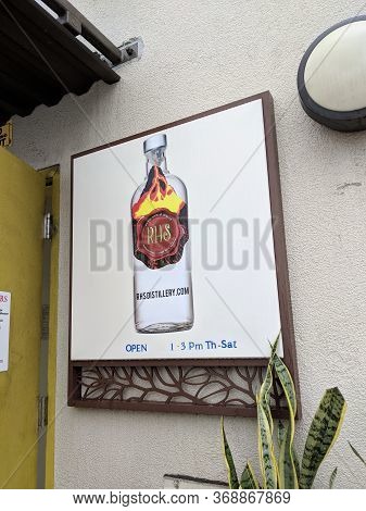 Honolulu - April 14, 2018: Rhs Distillery Sign At Entrance.  Rhs Llc Was Licensed From 2016 As An Al