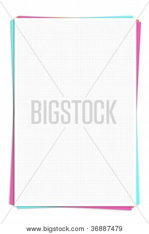 Puste biały papier milimetrowy na kolor papieru