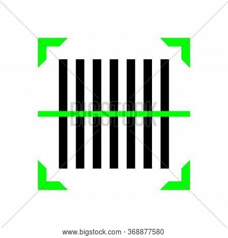 Bar Code Scan For Icon Isolated On White, Qr Code Scan Digital Symbol, Identification Data Code For 