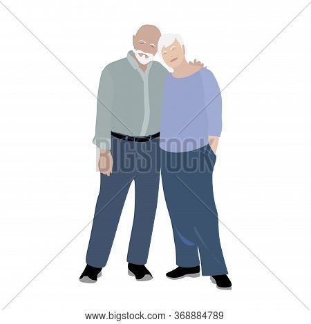 Eldery Happy Couple. Grandmother And Grandfather Lifestyle