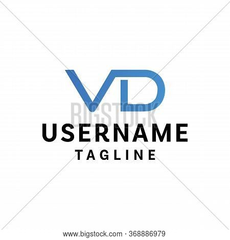 Vd V D Letter Logo Design In Black Colors Vector Minimalist