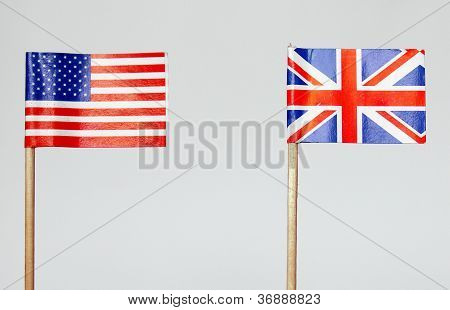 British and American flags