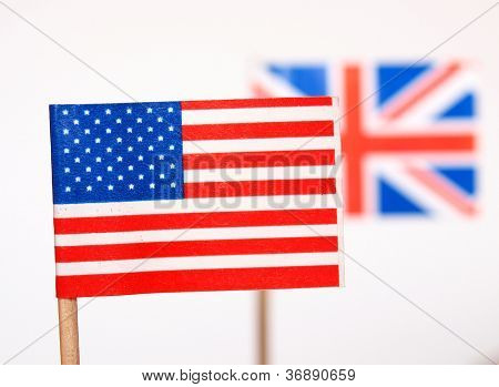 Britse en Amerikaanse vlaggen