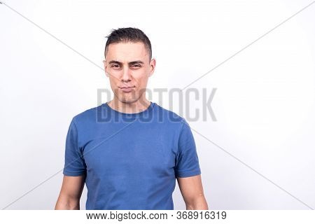 Seductive Man. White Back Ground, Medium Shot