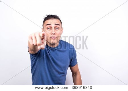 Man Pointing In Front With Index Finger