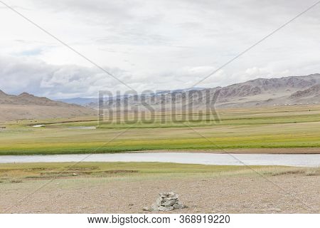 Mongolia Landscape. Altai Tavan Bogd National Park In Bayar-ulgii