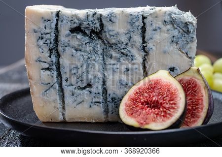 Cheese Collection, Piece Of Italian Blue Cheese Gorgonzola Picante With Blue Mold From North Of Ital