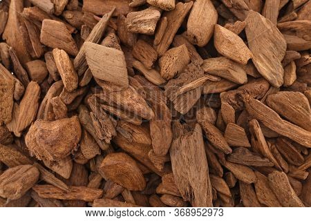 Selective Focus, Sticks Of Agar Wood Or Agarwood Background The Incense Chips Used By Burning For In