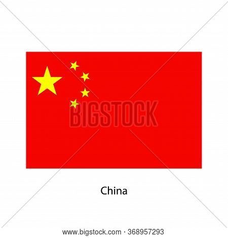 China Flag, Official Colors And Proportion Correctly.