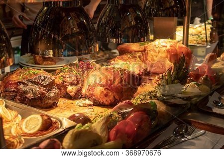 Fresh Cooked Food In Traditional Irish Carvery Pub
