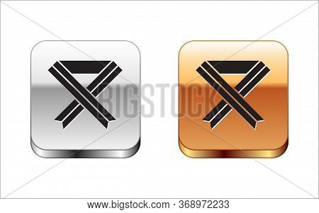 Black Breast Cancer Awareness Ribbon Icon Isolated On White Background. World Breast Cancer Day Conc