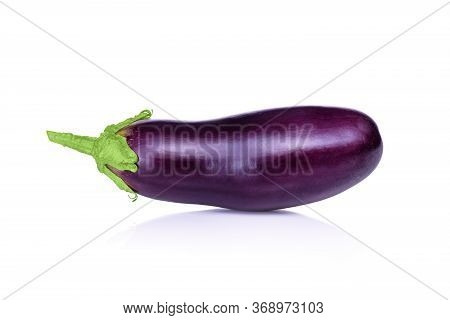 Eggplant. Photo Of Eggplant On A White Background Copy Space. Insulated Eggplant. One Fresh Eggplant