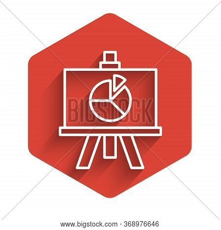 White Line Xyz Coordinate System Icon Isolated With Long Shadow. Xyz Axis For Graph Statistics Displ