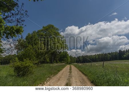 Pasture Land And Meadows Near Studanka Village In West Bohemia