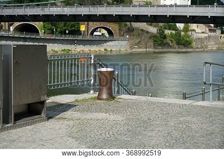 Bollards Are Ideal For Mooring Ships, Photographed On The Port