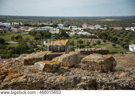 The Caselo De Moura In The Town Of Moura In Alentejo In  Portugal.  Portugal, Moura, October, 2021