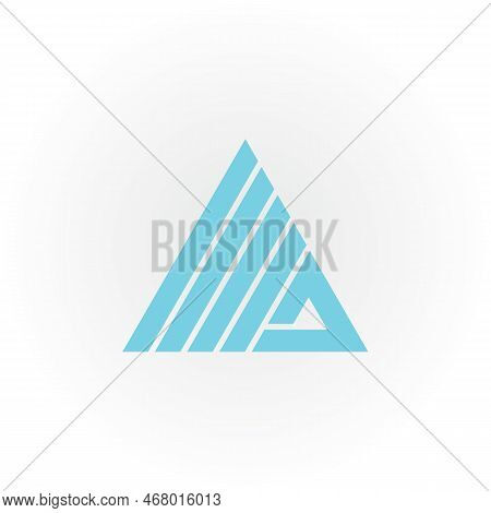 Abstract Initial Letter Ad Or Da Logo In Blue Color Isolated In White Background Applied For Home Fu